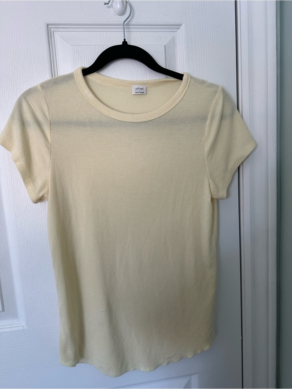 Wilfred Pale Yellow Ribbed Short Sleeve Tee - Picture 1 of 2